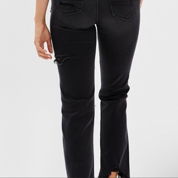 American Eagle Ripped Mom Jeans Black Women's Size 4 - Picture 3 of 14